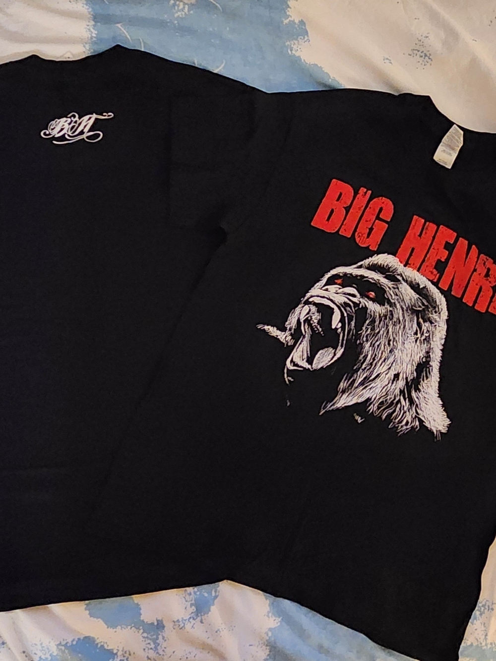 Next Level Apparel Black Kids Tee with Red "BIG HENRY" Gorilla Graphic